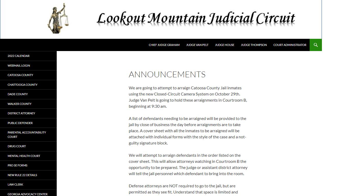 Announcements | Lookout Mountain Judicial Circuit - lmjc.net